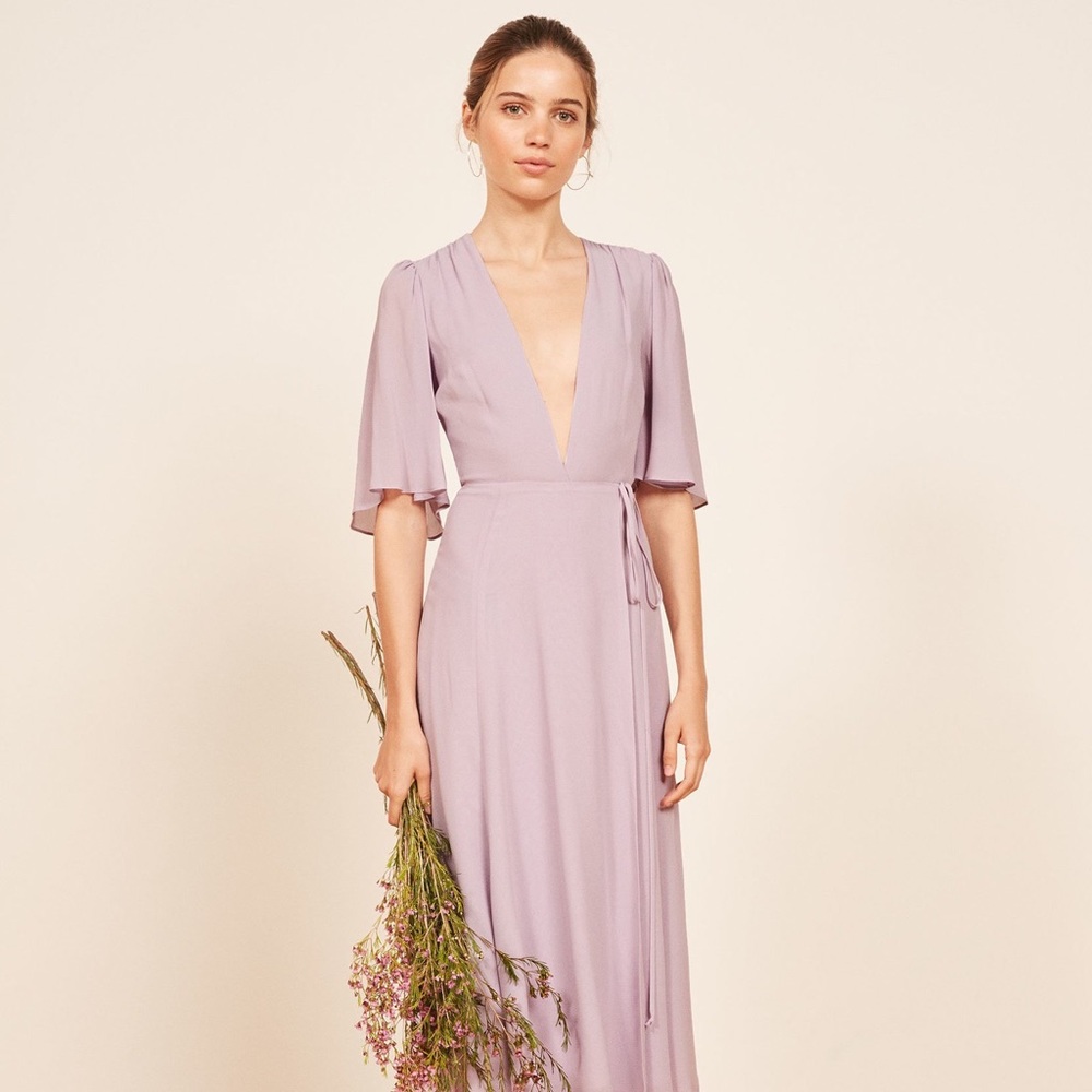 Reformation Rhodes dress in lilac NWT